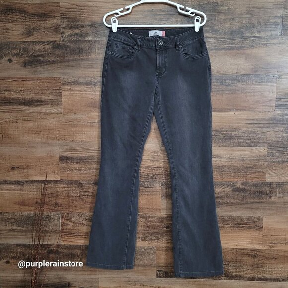 Cabi Jeans Size 8 Curvy Slim Bootcut Mid Rise Charcoal Stretch Denim Western - Picture 1 of 11